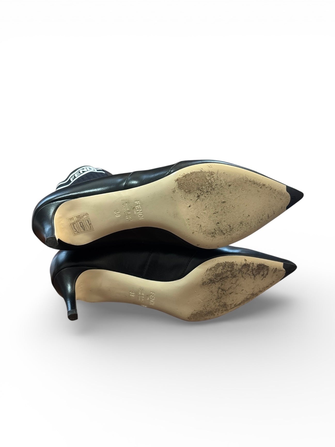 【VINTAGE ARCHIVE】 FENDI / Leather & Knit Ankle Boots