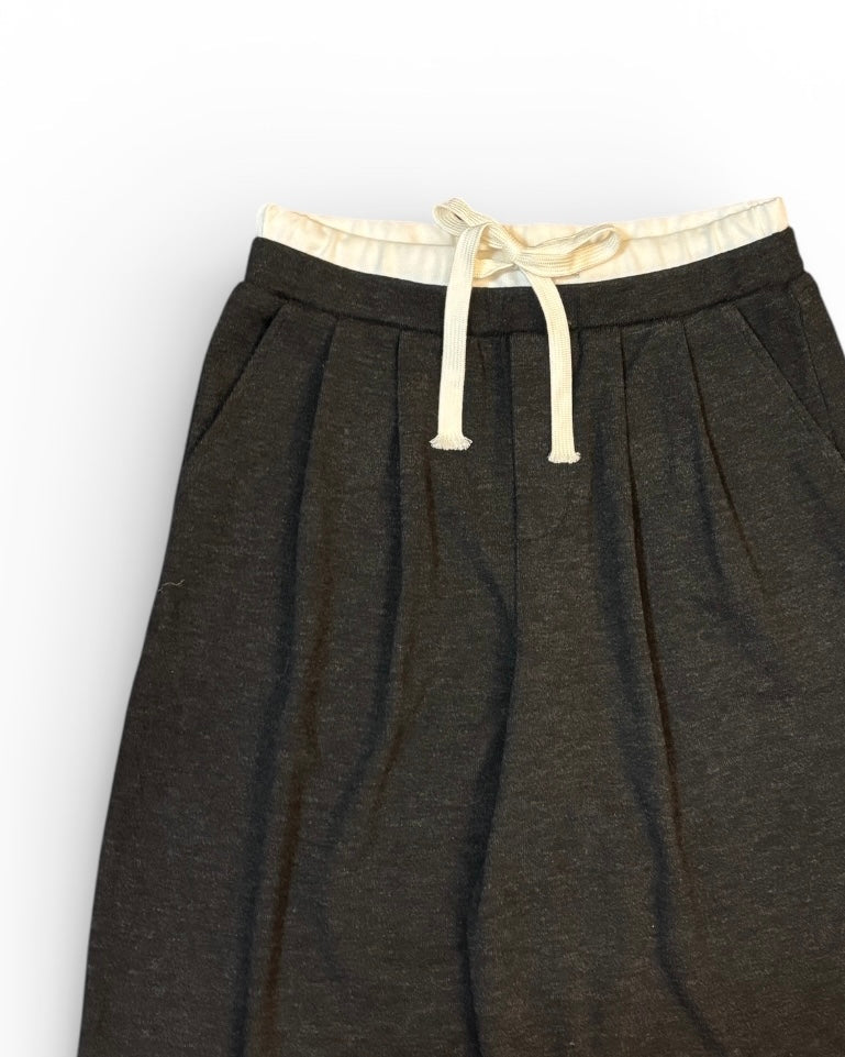 【ORIGINAL PICK】 Contrast-Waist Knit Wide Pants