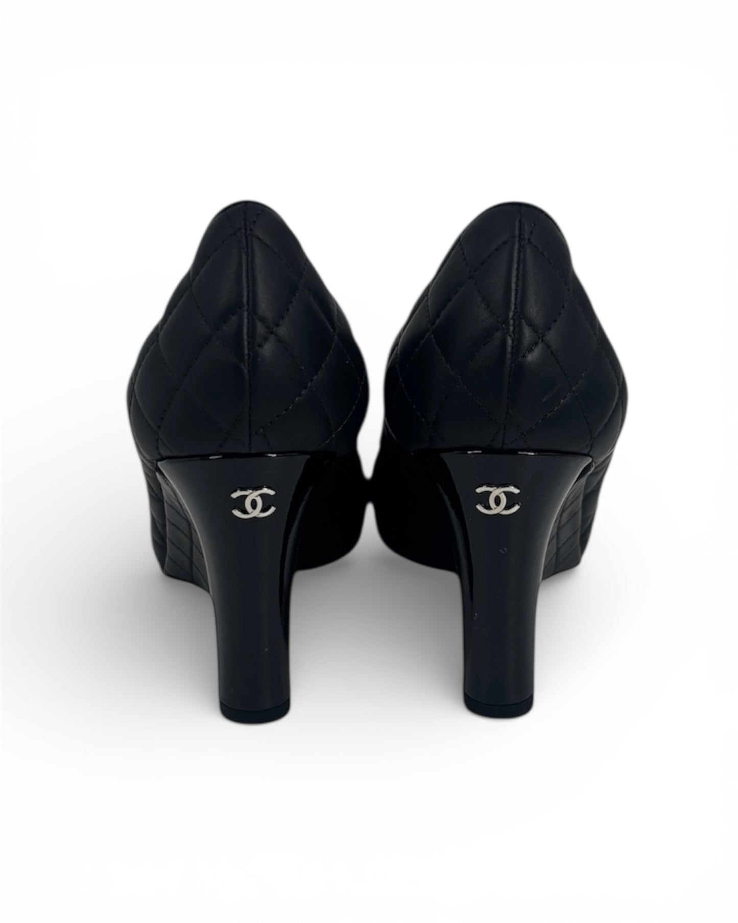 【CHANEL】Quilting Wedge Sole Pumps