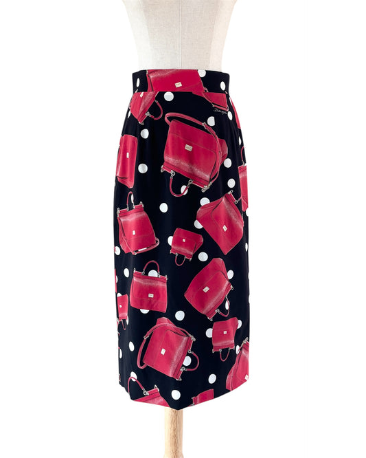 【Dolce&Gabbana】Bag Print Long Skirt