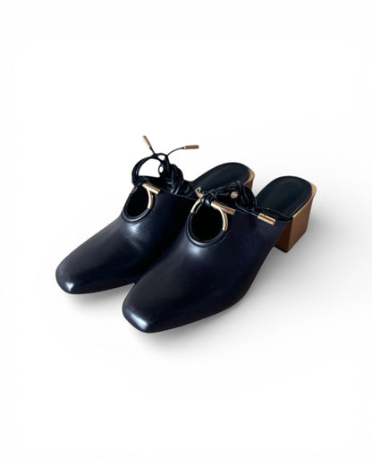 【Salvatore Ferragamo】Lace-Up Mule Sandals