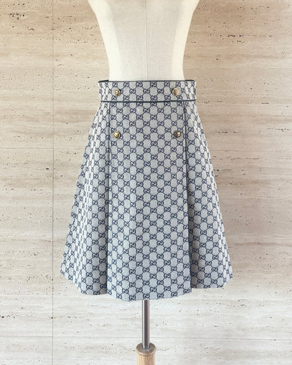 【GUCCI】Canvas Box Pleat Skirt