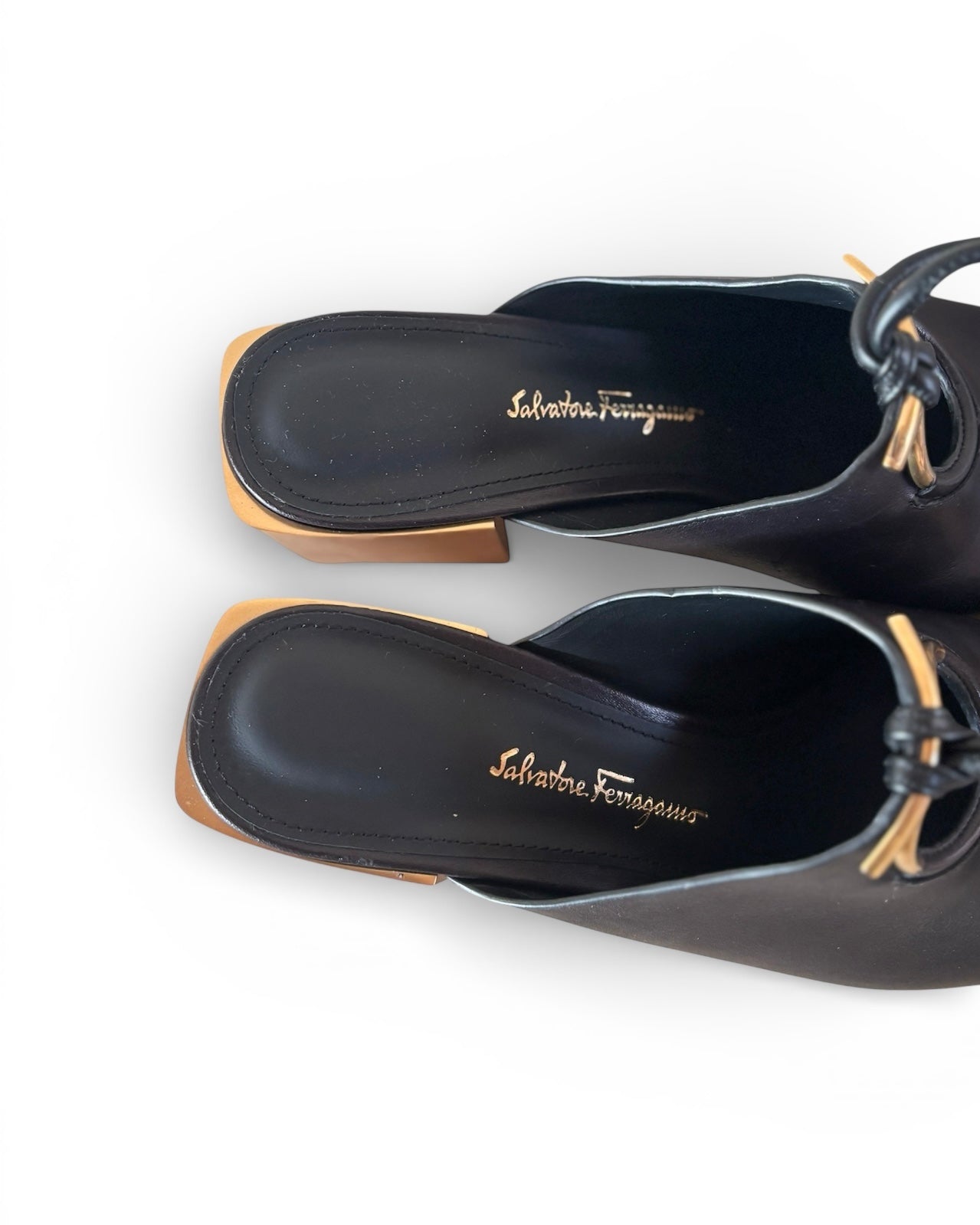 【Salvatore Ferragamo】Lace-Up Mule Sandals