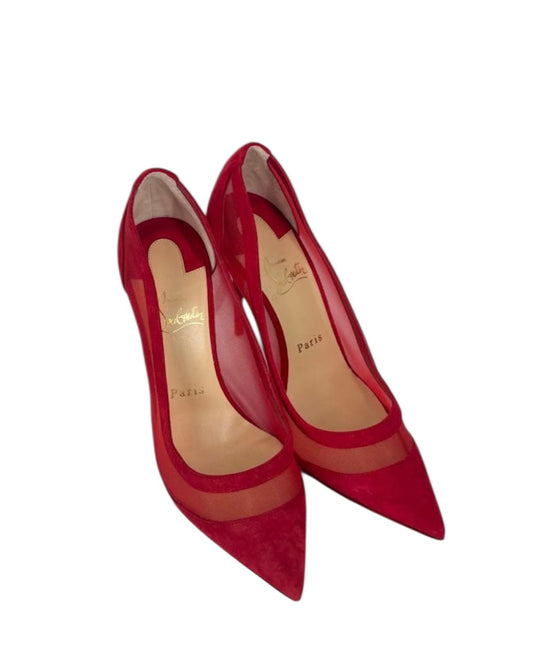 【Christian Louboutin】Mesh Pointed-Toe Pumps