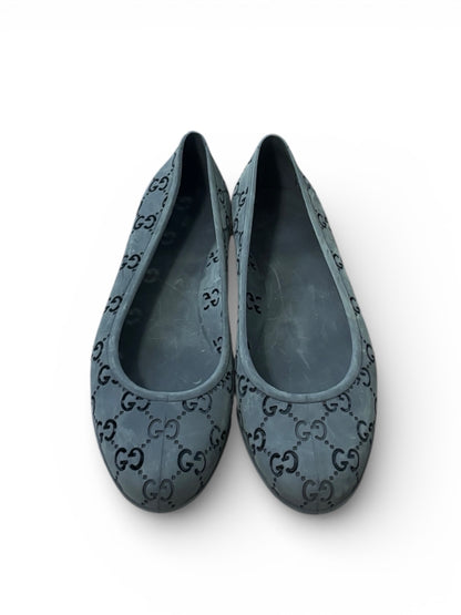 【VINTAGE ARCHIVE】 GUCCI / Logo Print Rubber Flat Shoes