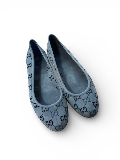 【VINTAGE ARCHIVE】 GUCCI / Logo Print Rubber Flat Shoes