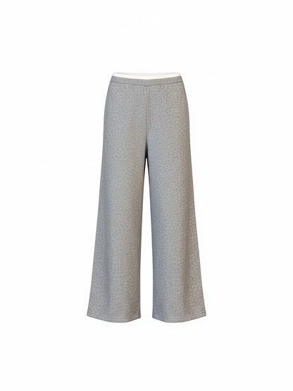 【ORIGINAL PICK】 Contrast-Waist Knit Wide Pants