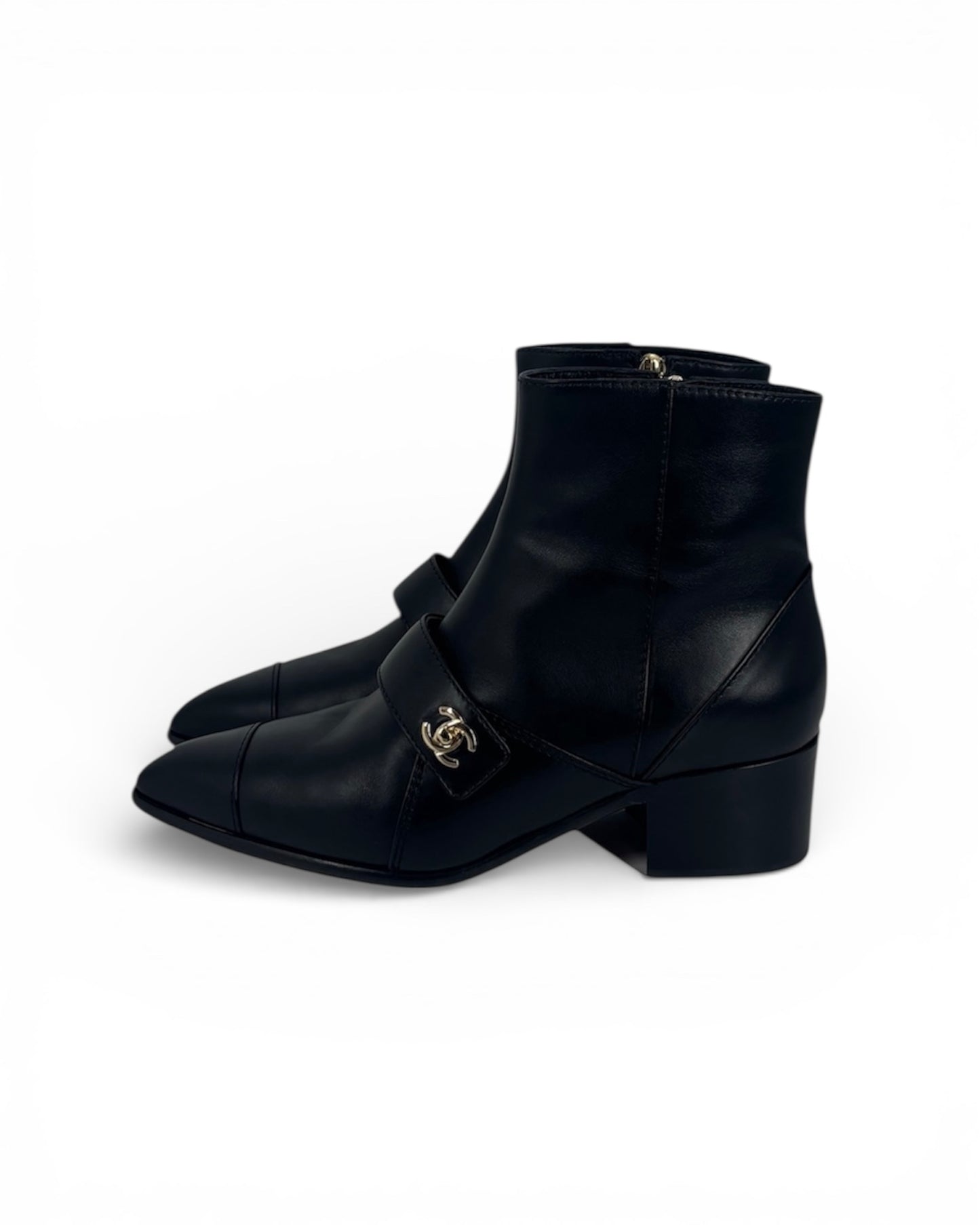 【CHANEL】Turn-Lock Ankle Boots