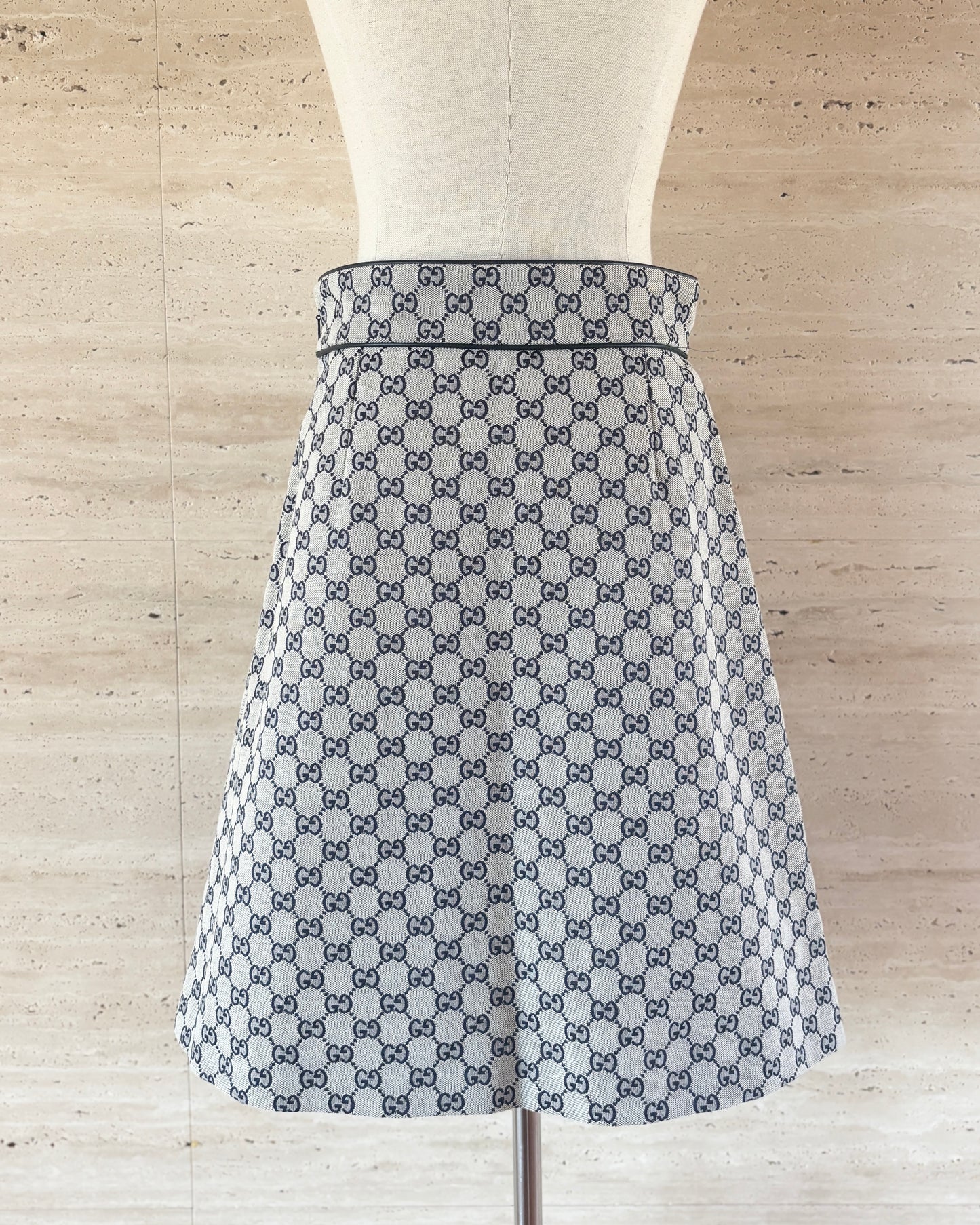 【GUCCI】Canvas Box Pleat Skirt