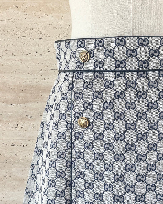 【GUCCI】Canvas Box Pleat Skirt