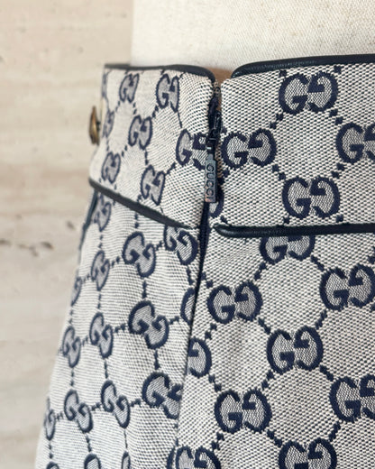 【GUCCI】Canvas Box Pleat Skirt