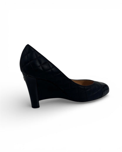 【CHANEL】Quilting Wedge Sole Pumps
