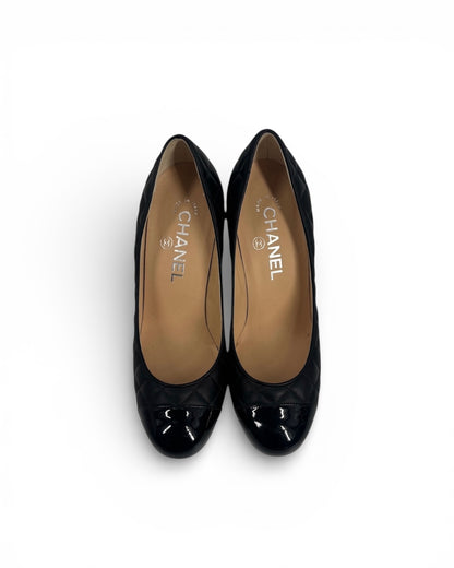 【CHANEL】Quilting Wedge Sole Pumps