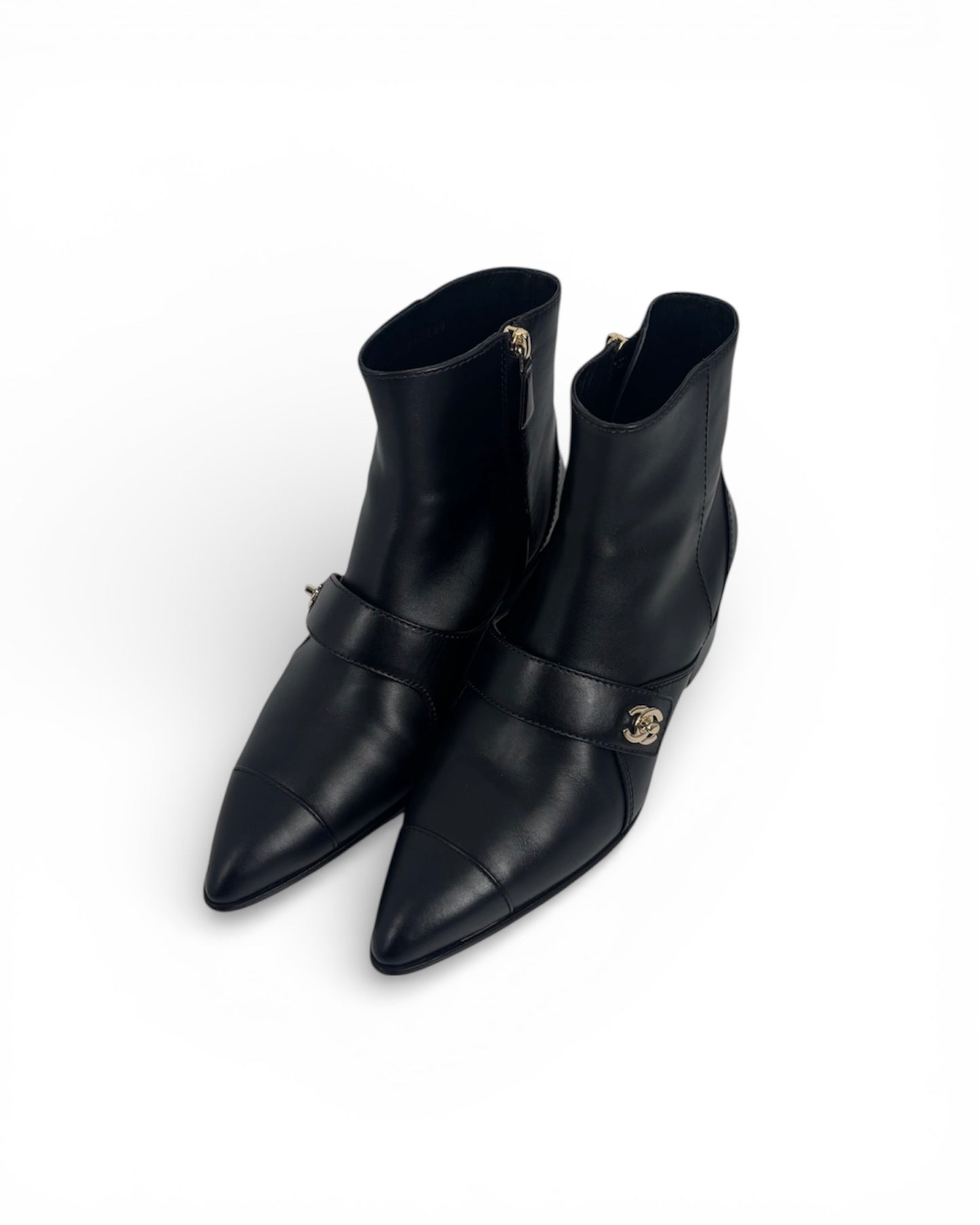 【CHANEL】Turn-Lock Ankle Boots