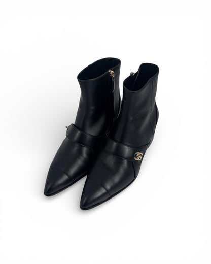 【CHANEL】Turn-Lock Ankle Boots