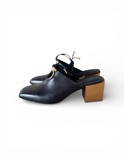 【Salvatore Ferragamo】Lace-Up Mule Sandals