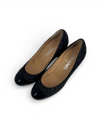 【CHANEL】Quilting Wedge Sole Pumps