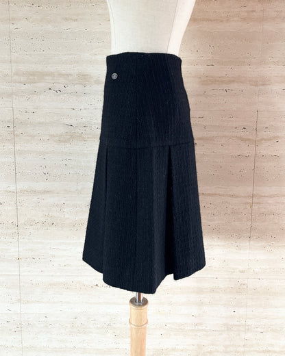 【CHANEL】Tweed Box Pleat Skirt