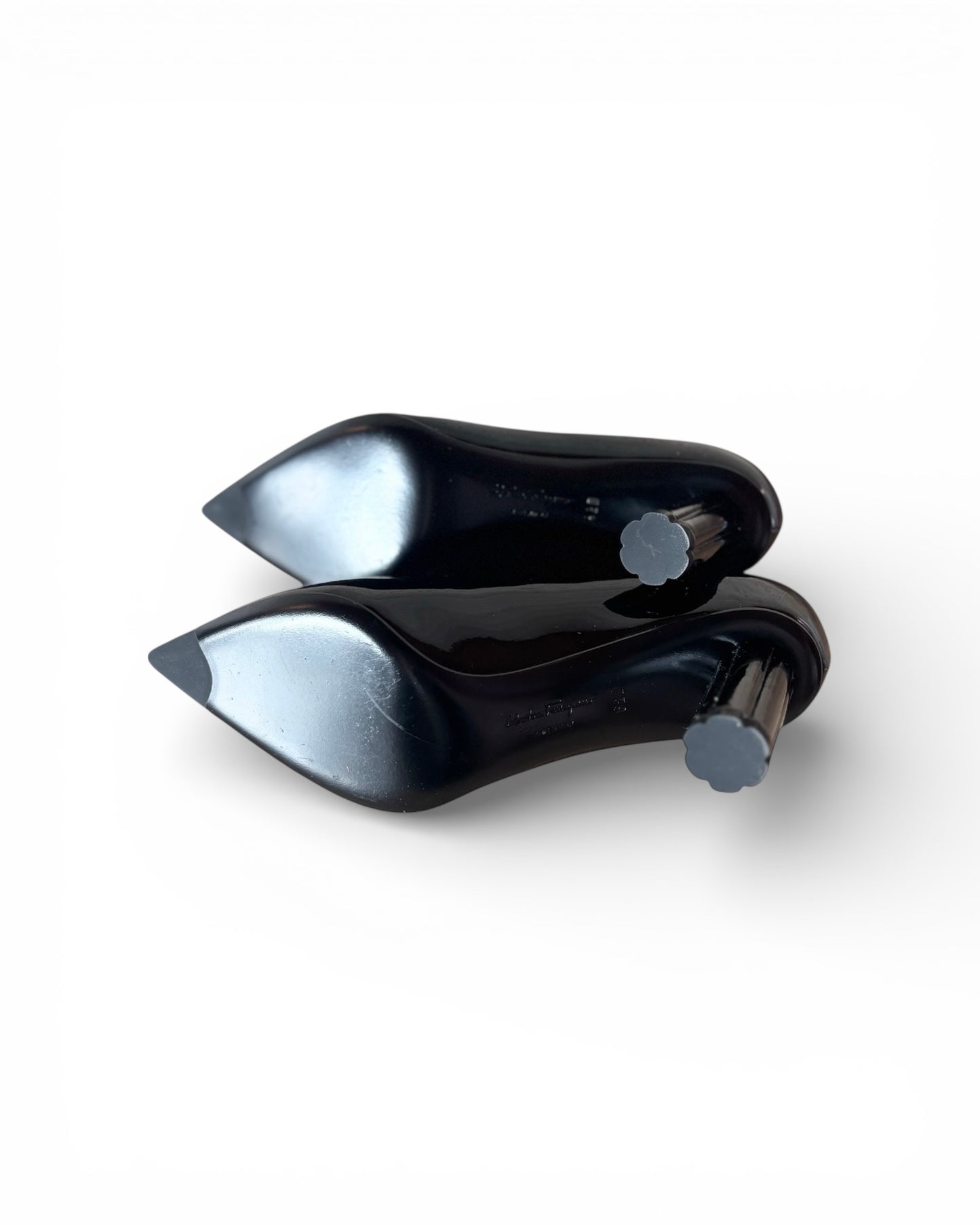 【Salvatore Ferragamo】Floral Heel Pointed-Toe Pumps