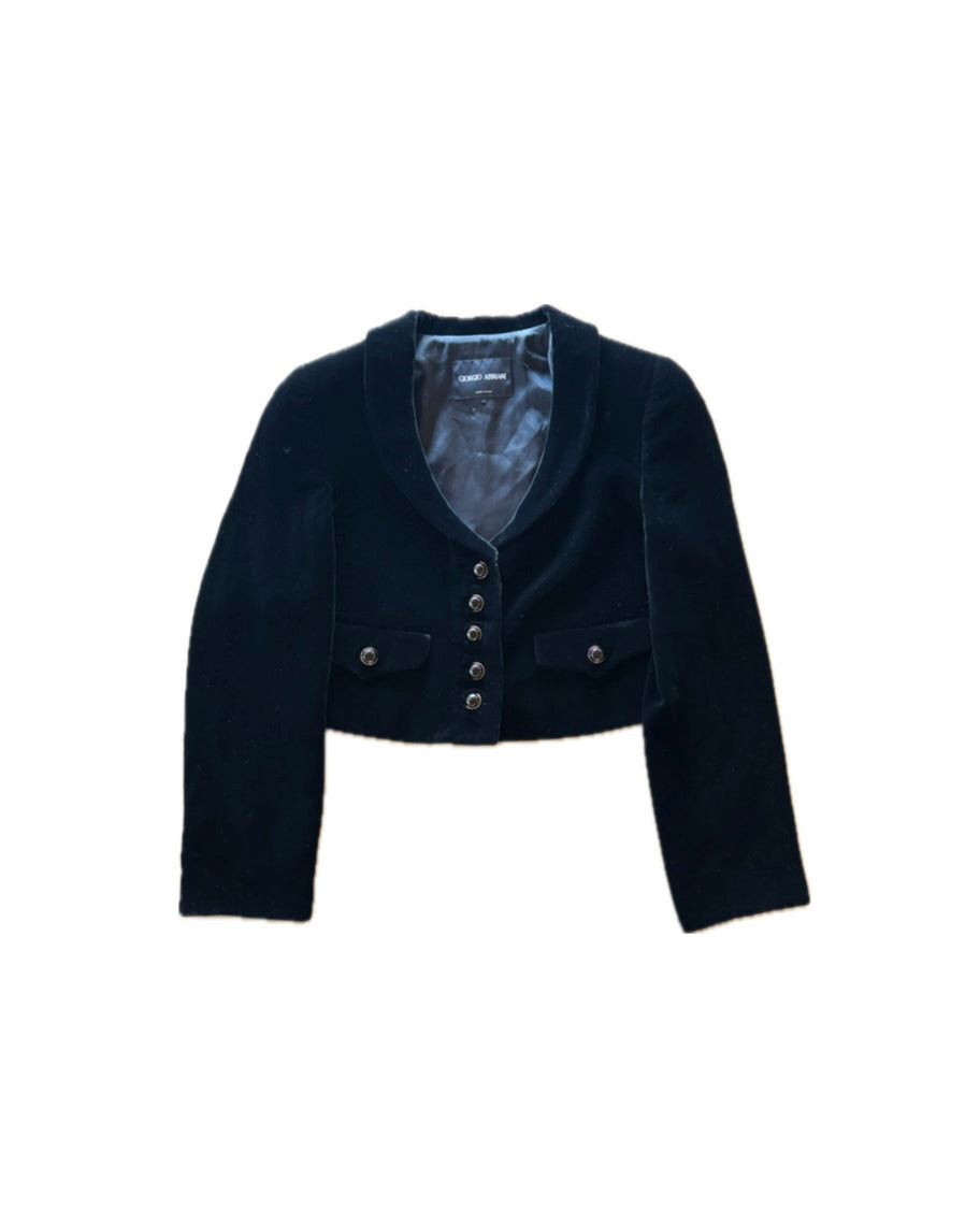 【GIORGIO ARMANI】Velour Short Jacket