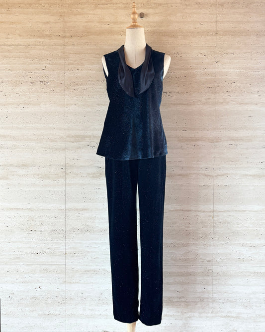 【GIORGIO ARMANI】Velour Stone-Detail Set-Up