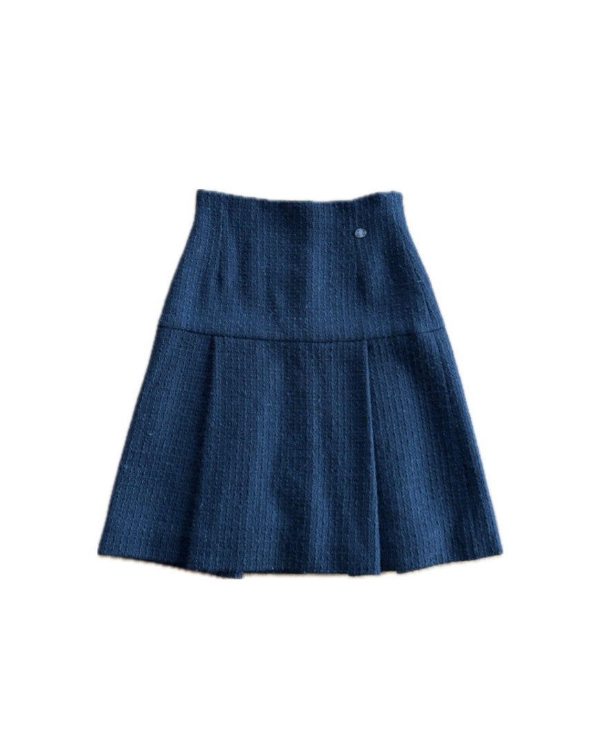 【CHANEL】Tweed Box Pleat Skirt