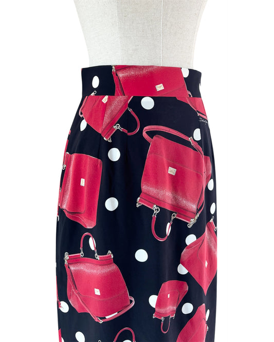 【Dolce&Gabbana】Bag Print Long Skirt