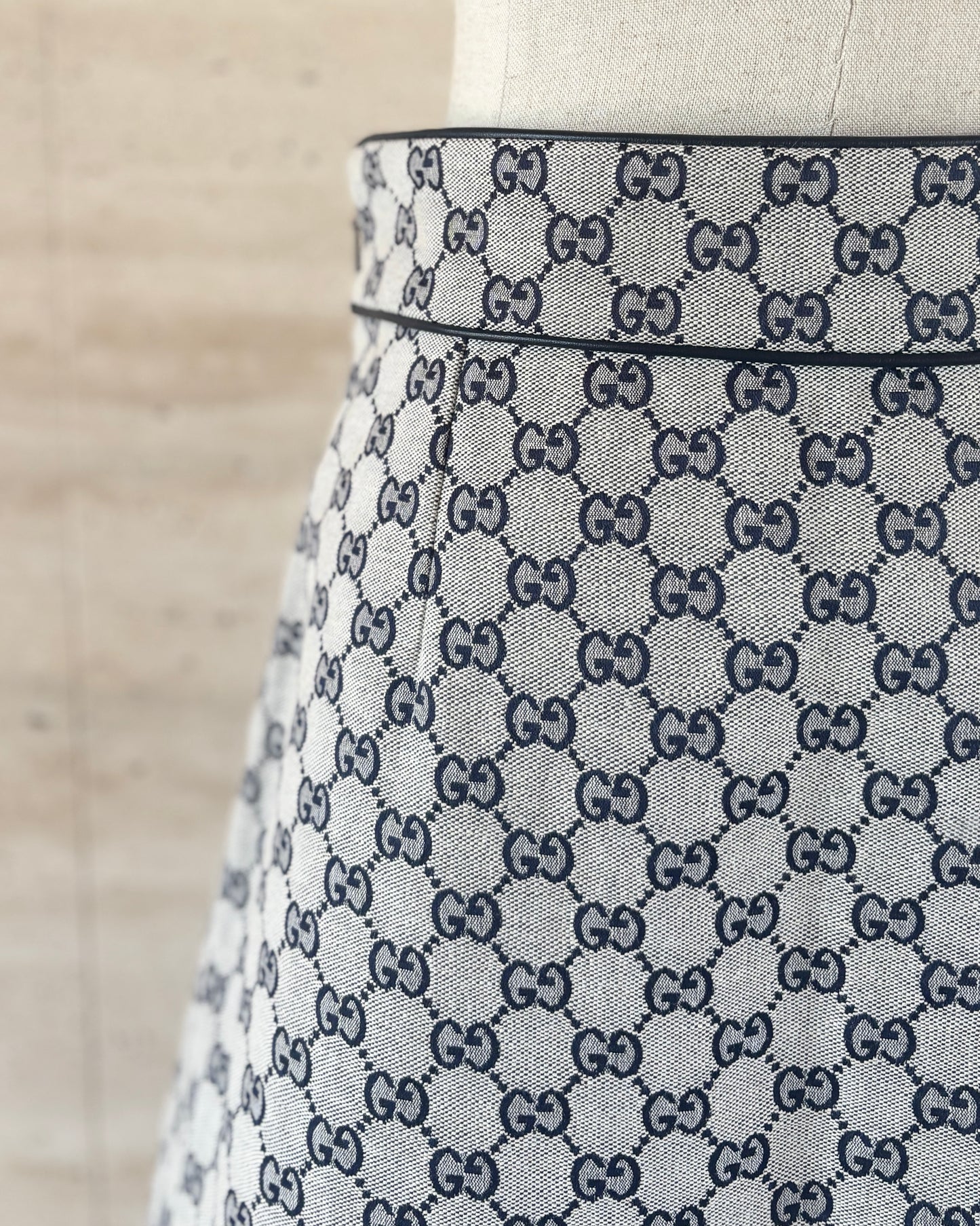 【GUCCI】Canvas Box Pleat Skirt