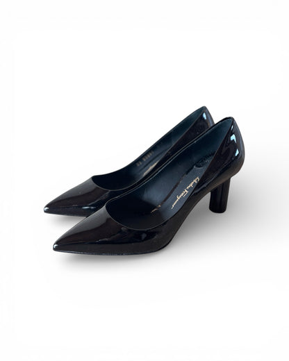 【Salvatore Ferragamo】Floral Heel Pointed-Toe Pumps
