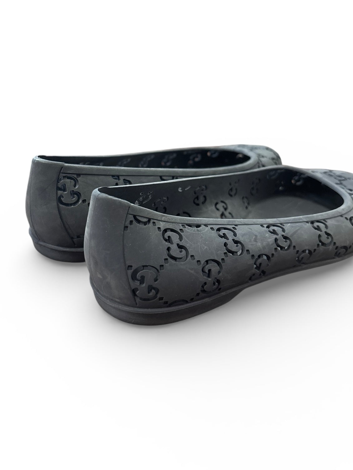 【VINTAGE ARCHIVE】 GUCCI / Logo Print Rubber Flat Shoes
