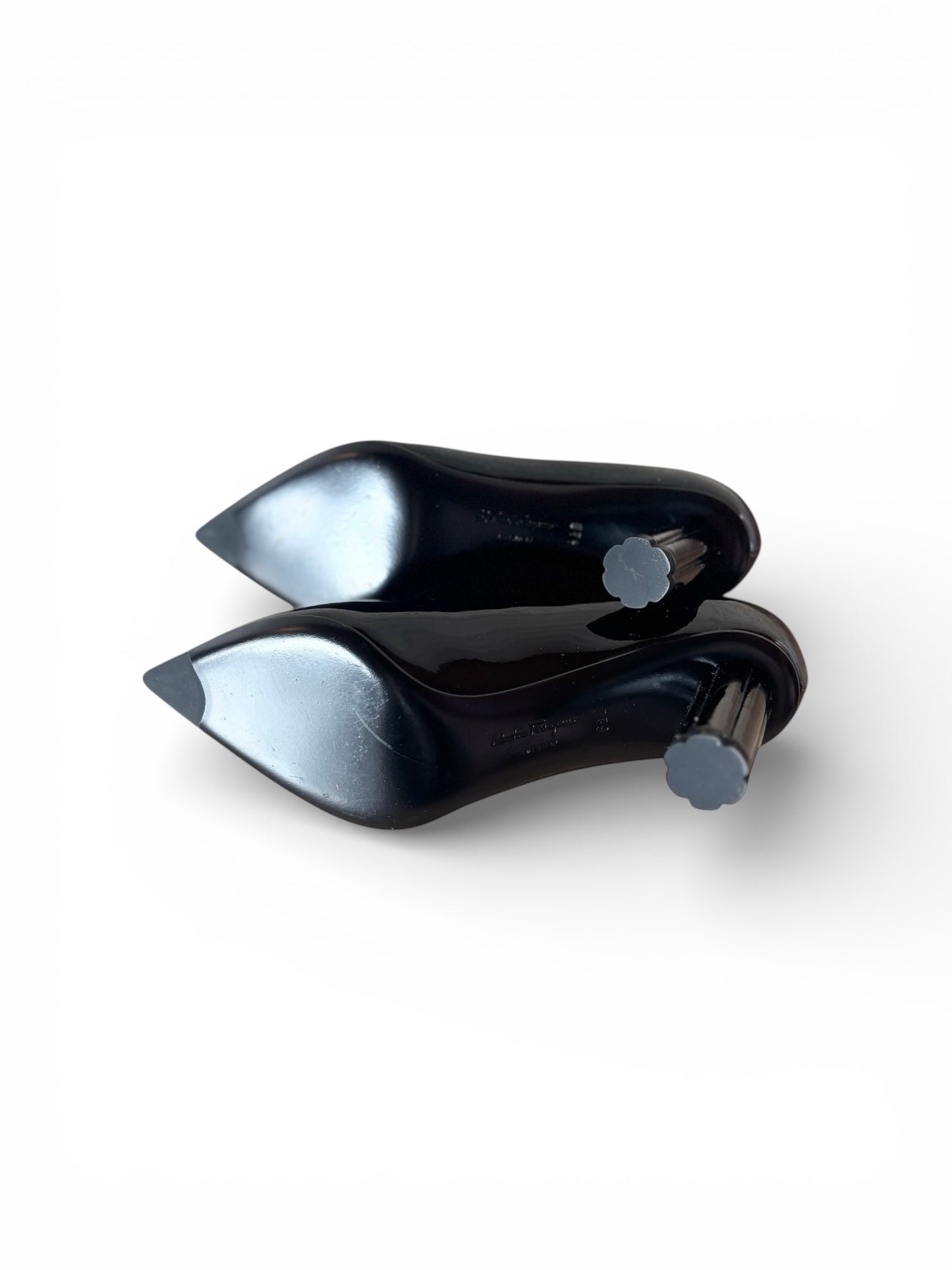 【VINTAGE ARCHIVE】 Salvatore Ferragamo / Floral Heel Pointed-Toe Pumps