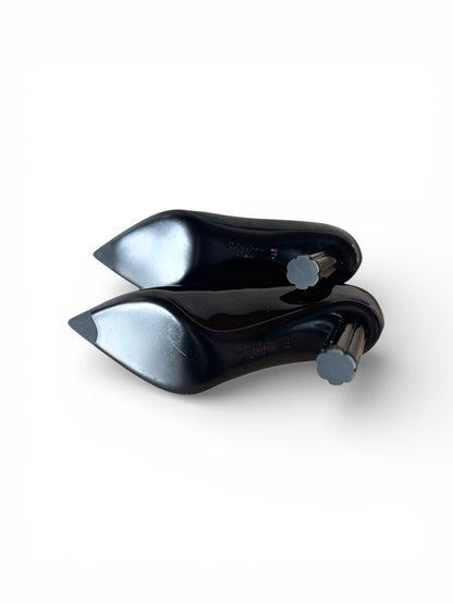 【VINTAGE ARCHIVE】 Salvatore Ferragamo / Floral Heel Pointed-Toe Pumps